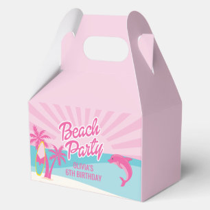 Pink Malibu Beach Birthday Favor Box