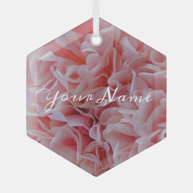  Pink Mallow Glass Ornament (Front)