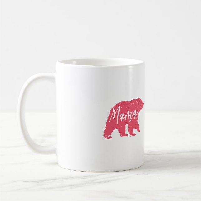 Pink Mama Bear Coffee Mug (Left)