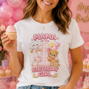 Pink Mama of the Birthday Girl Womens T-Shirt