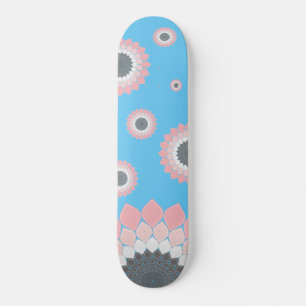Pink Mandala artwork trendy summer and spring Skateboard