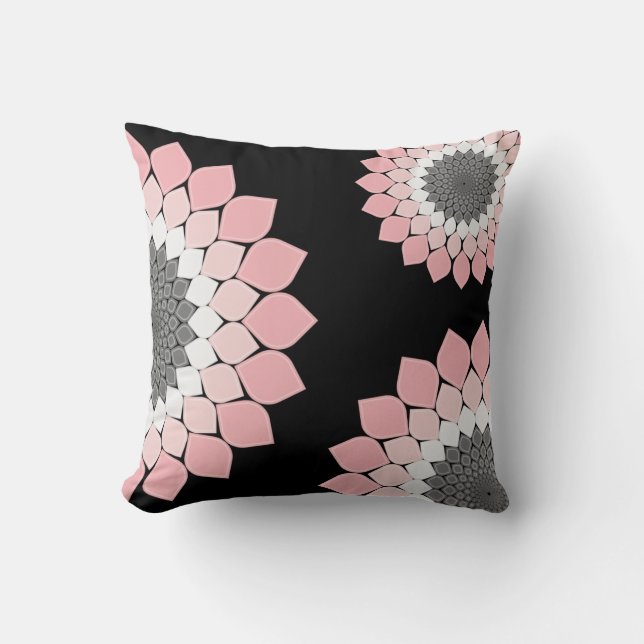 Pink Mandala artwork trendy summer and spring Throw Pillow (Front)