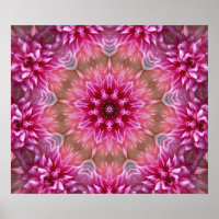Pink Mandala From Centre Colourful Fractal Art 