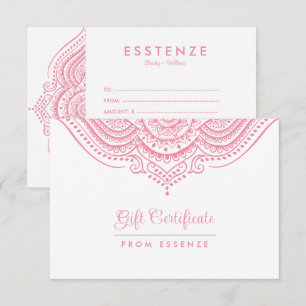 Pink Mandala Gift Certificate Design