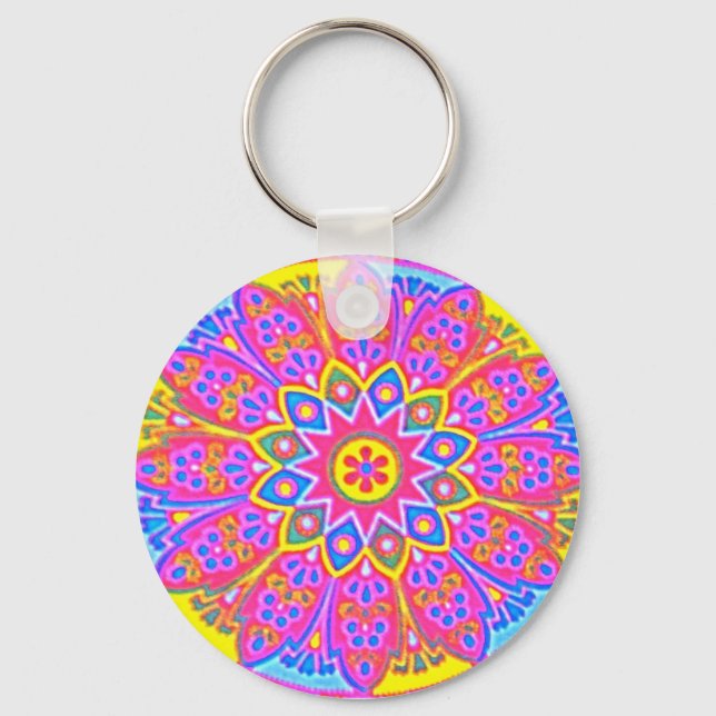 Pink Mandala Keychain (Front)