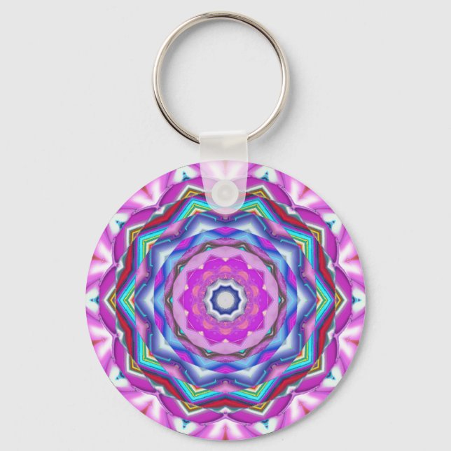Pink Mandala Keychain (Front)