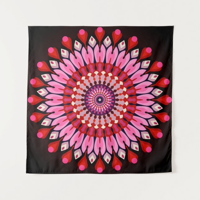 Pink Mandala  Tapestry (Front)