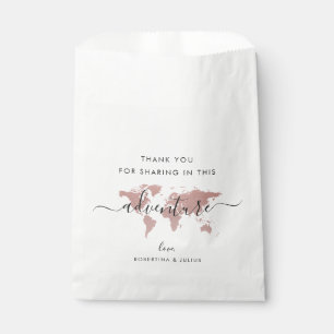 Pink Map World Adventure Travel Theme Favour Bag