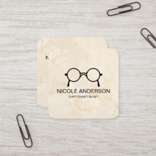 Pink Marbel Optometrist Eye Glasses Square Business Card