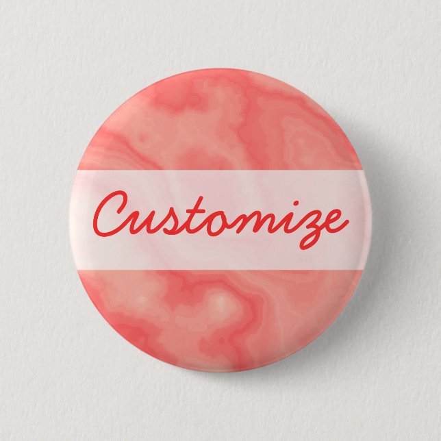 Pink Marble 2 Inch Round Button (Front)