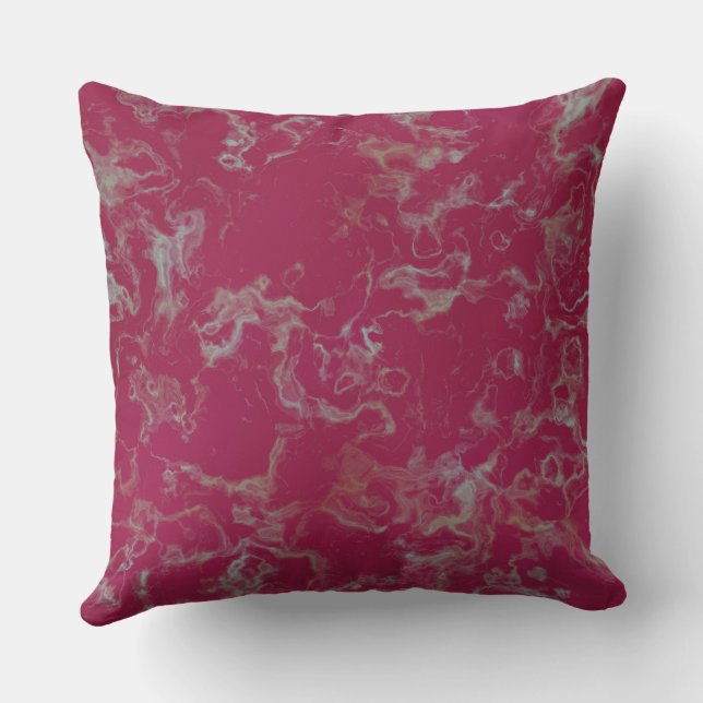Pink Marble abstract Throw Pillow (Back)