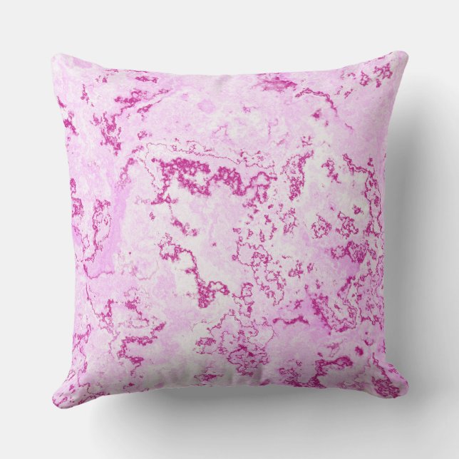 Pink Marble abstract Throw Pillow (Back)