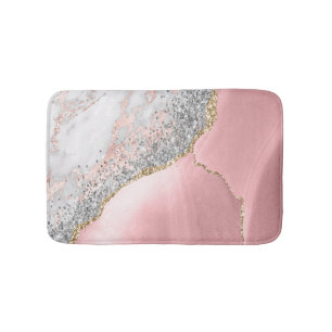 Pink Marble Agate  Bath Mat
