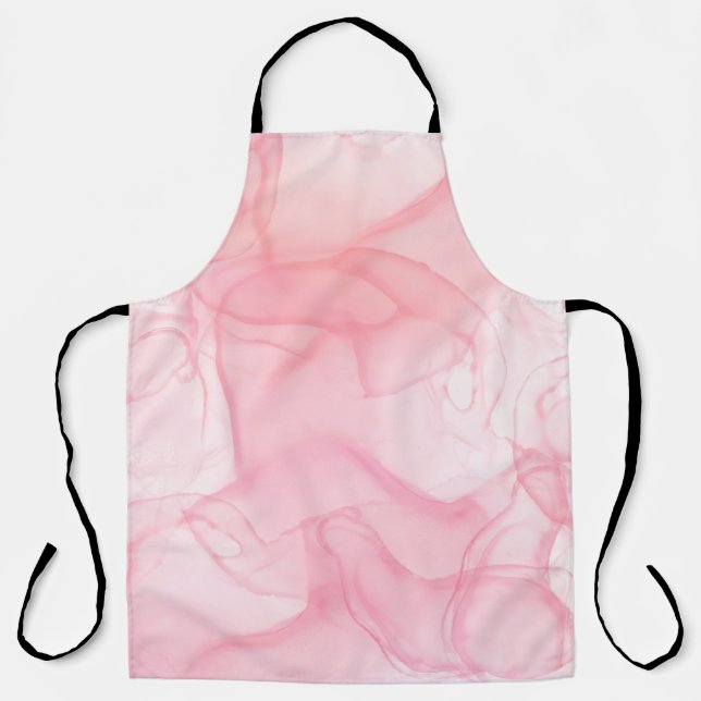 Pink marble background, fluid art background apron (Front)