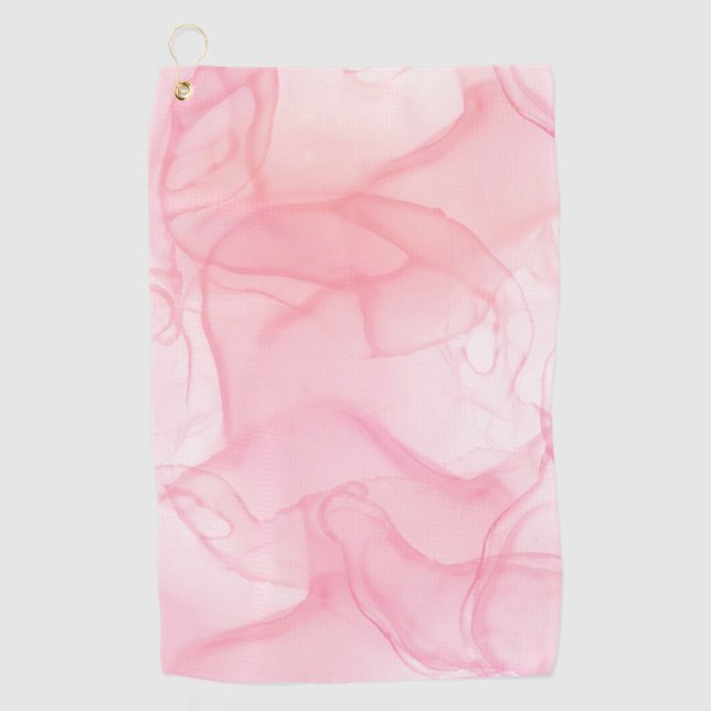Pink marble background, fluid art background golf towel (Front)