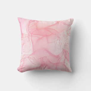 Pink marble background, fluid art background throw pillow