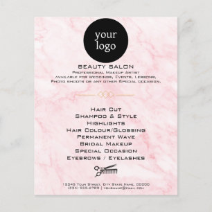 Pink Marble Beauty Salon Flyer