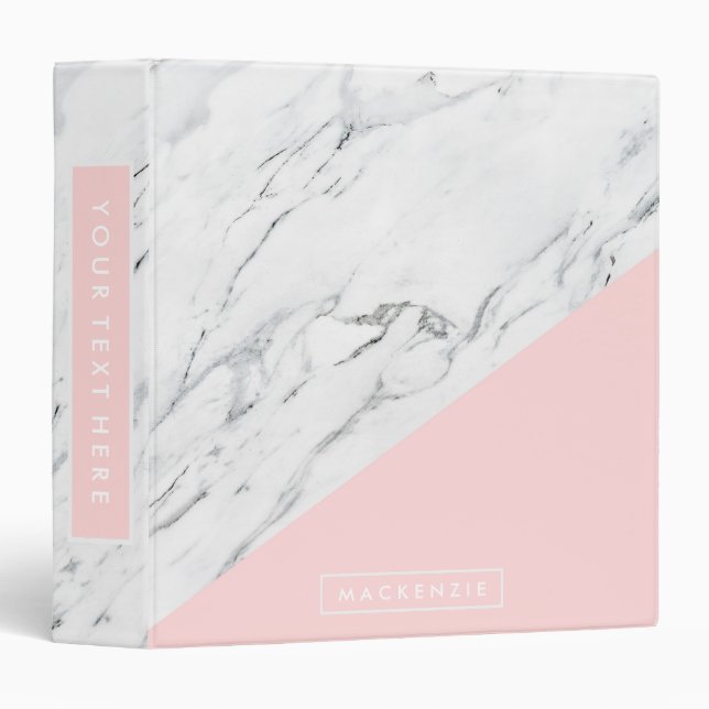Pink & Marble Binder (Front/Spine)