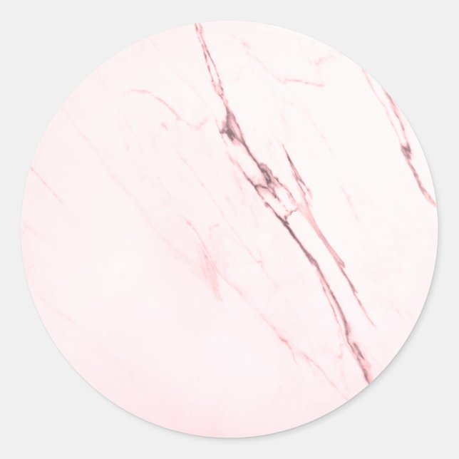 Pink Marble Blank Template Custom  Classic Round Sticker (Front)