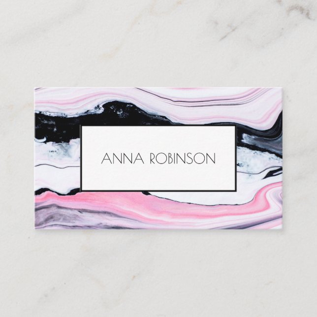 Pink Marble Business Card (Front)