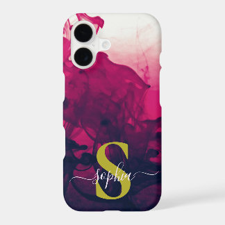 pink marble chic gold glitter monogram