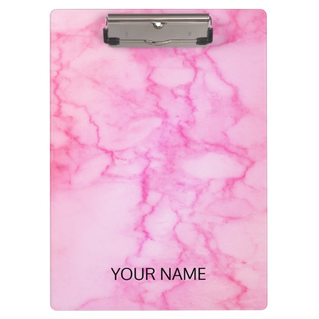 Pink Marble Customize  Clipboard (Front)