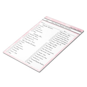 Pink Marble Customized Pageant Packing Checklist Notepad