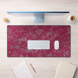 pink marble desk mat
