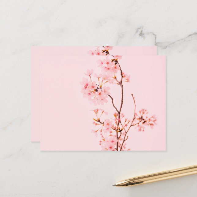 pink marble flower Holiday Postcard (Front/Back In Situ)