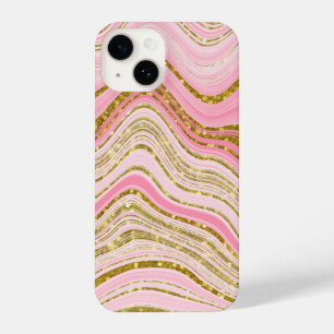 Pink Marble Glitter  iPhone 14 Case