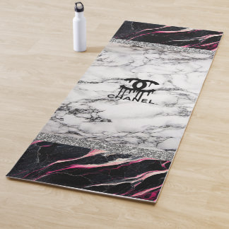 Pink Marble Glitter Yoga Mat