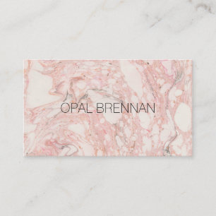 Pink Marble Grey Modern Business Card