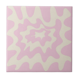 Pink Marble Groovy Wavy Stripe Modern Spring Tile