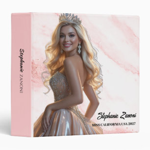 Pink Marble Ice Cutout Pageant Prep Notebook Binder