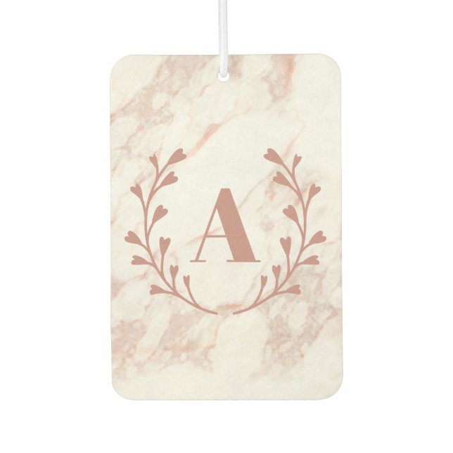 Pink Marble Monogram Any Initial & Name Custom  Ca Air Freshener (Front)