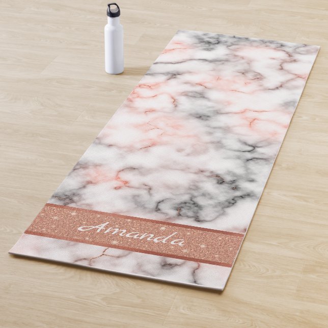 Pink Marble Monogram Yoga Mat (In Situ)