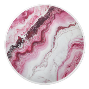 Pink Marble Pattern Ceramic Knob