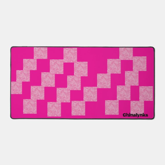 Pink Marble Pattern Desk Mat (Front)