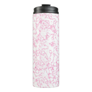 Pink marble pattern thermal tumbler