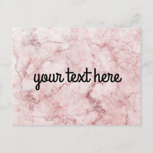 Pink Marble Personalized Postcard