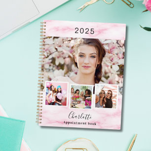 Pink marble photo collage appointments 2026 planner