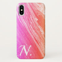 Pink Marble Polished Stone Imitation & Monogram