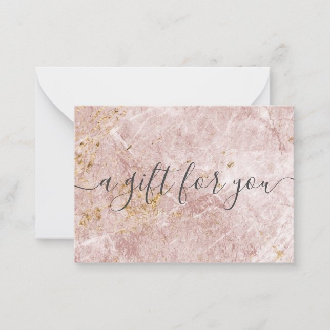 Pink Marble Small Business Gift Certificate Card (Front)