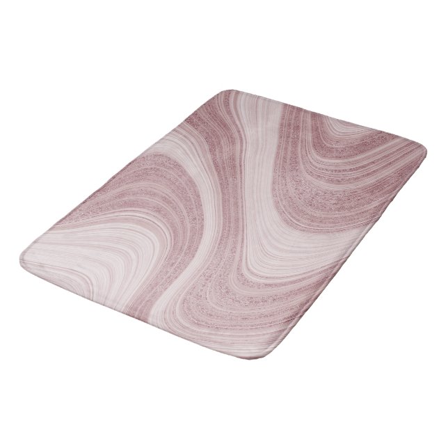 Pink Marble Swirl Bath Mat (Angled)