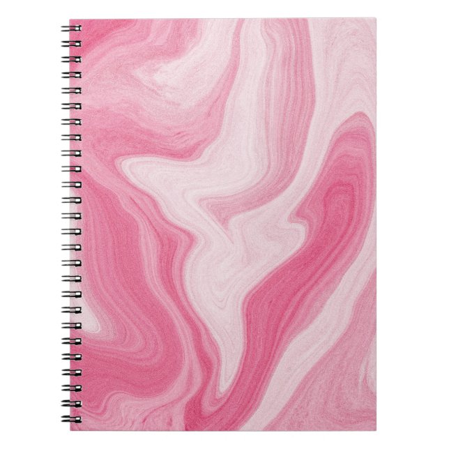 Pink Marble Swirl Pattern – Aesthetic Abstract  Notebook (Front)