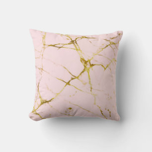 Pink Marble Throw Pillow