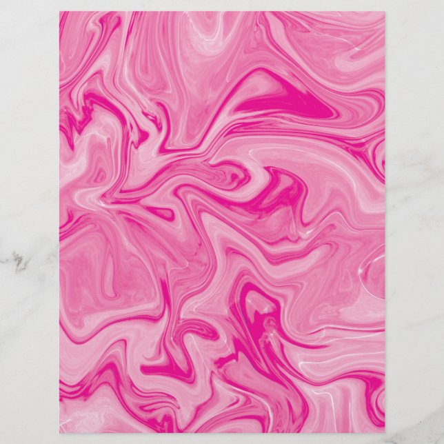 Pink Marble Watercolor 8.5" X 11" Paper (Front)
