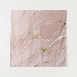 Pink marble with golden veins tapestry