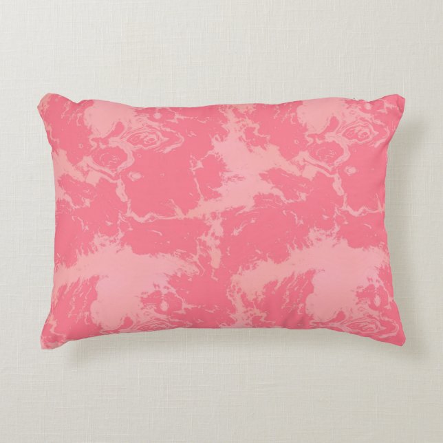 Pink Marbled Cloud abstract Accent Pillow (Front)