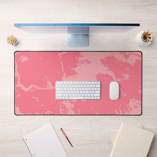 Pink Marbled Cloud abstract Desk Mat (Office 1)